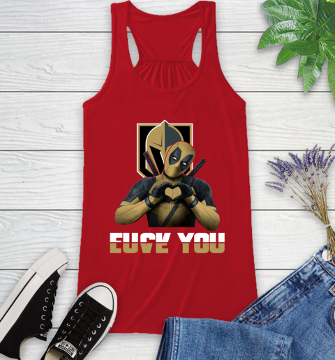 NHL Vegas Golden Knights Deadpool Love You Fuck You Hockey Sports Racerback Tank 5