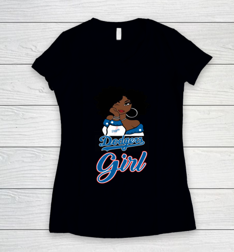 Los Angeles Dodgerss Girl MLB Women's V-Neck T-Shirt