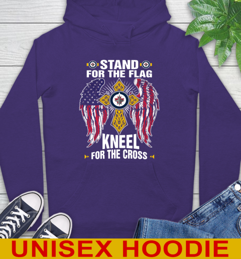NHL Hockey Winnipeg Jets Stand For Flag Kneel For The Cross Shirt Hoodie 5