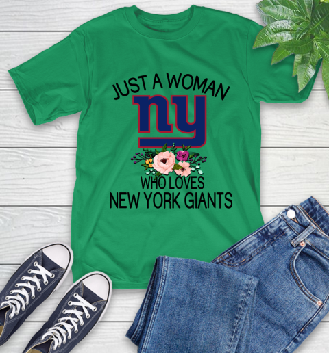 NFL Just A Woman Who Loves New York Giants Football Sports T-Shirt 5