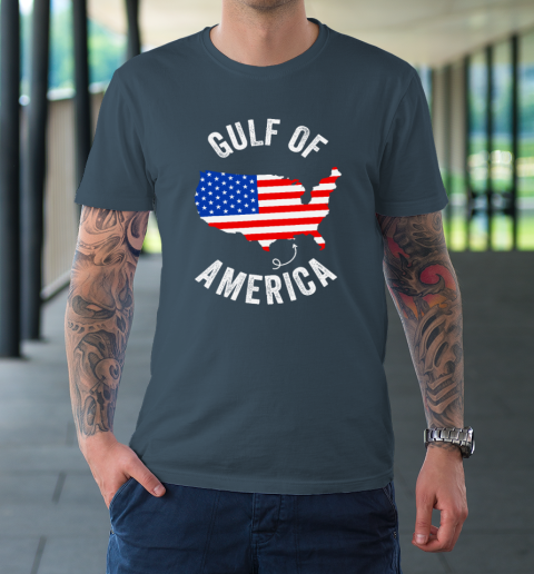 Gulf of USA America Funny Gulf of Mexico USA Flag Map July 4th T-Shirt 4
