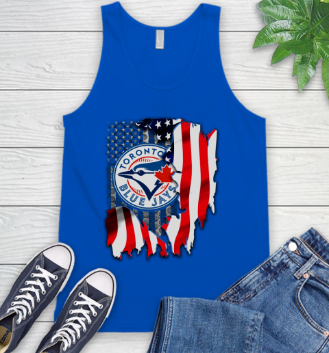 Toronto Blue Jays MLB Baseball American Flag Tank Top 4