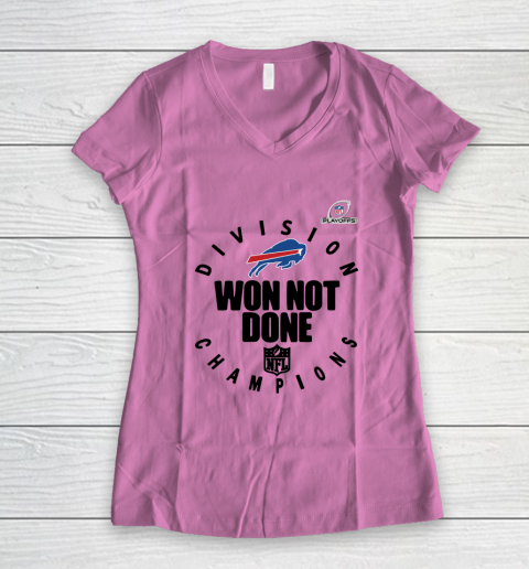 Buffalo Bills East Champions 2020 NFL Playoffs Division Won Not Done Women's V-Neck T-Shirt 8