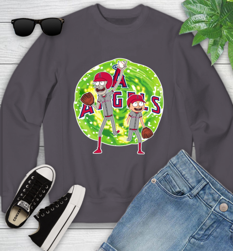 MLB Los Angeles Angels Rick And Morty Baseball Sports Youth Sweatshirt 6