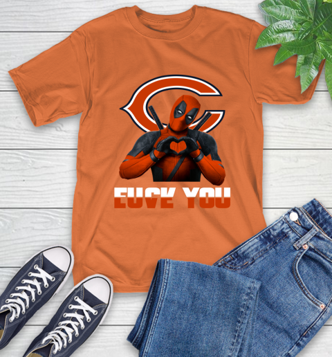 NHL Chicago Bears Deadpool Love You Fuck You Football Sports T-Shirt 4
