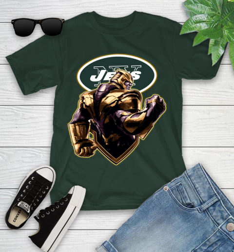 NFL Thanos Avengers Endgame Football Sports New York Jets Youth T-Shirt 5