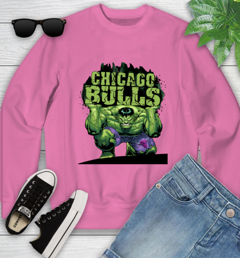Chicago Bulls NBA Basketball Incredible Hulk Marvel Avengers Sports Youth Sweatshirt 7