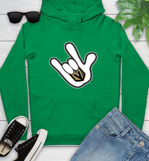 Vegas Golden Knights NHL Hockey Mickey Rock Hand Disney Youth Hoodie 7