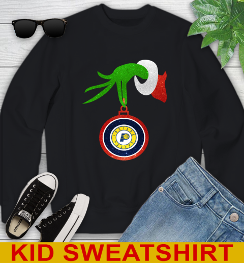 Indiana Pacers Grinch Merry Christmas NBA Basketball Youth Sweatshirt 2
