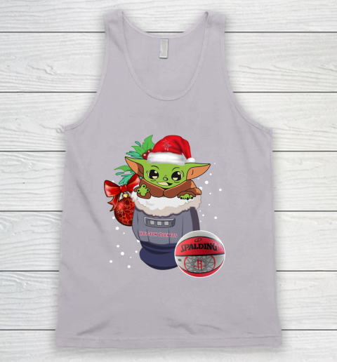 Houston Rockets Christmas Baby Yoda Star Wars Funny Happy NBA Tank Top 4