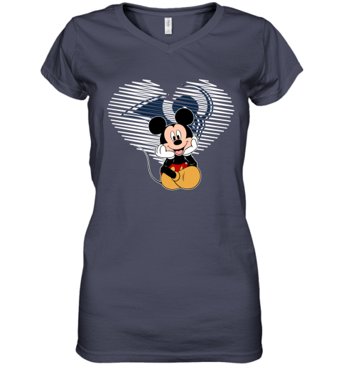 NFL Los Angeles Rams The Heart Mickey Mouse Disney Football T Shirt 8FsR8vWABrI women v neck t shirt 39 95 151514 front heather navy