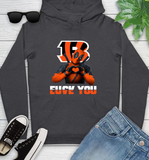 NHL Cincinnati Bengals Deadpool Love You Fuck You Football Sports Youth Hoodie 8
