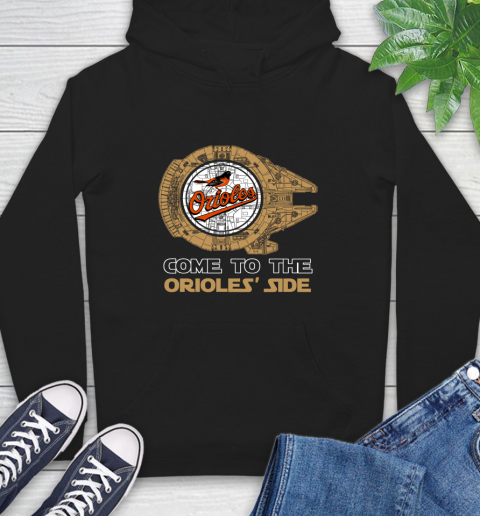 MLB Come To The Baltimore Orioles Side Star Wars Baseball Sports Hoodie