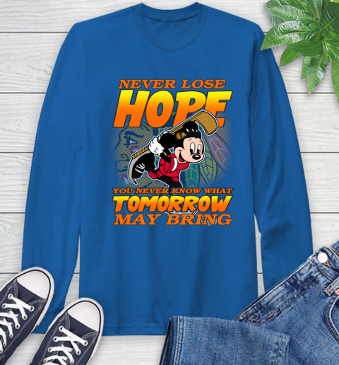 Chicago Blackhawks NHL Hockey ootball Mickey Disney Never Lose Hope Long Sleeve T-Shirt 10