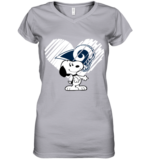 5pt3 a happy christmas with los angeles ram snoopy women v neck t shirt 39 front sport grey