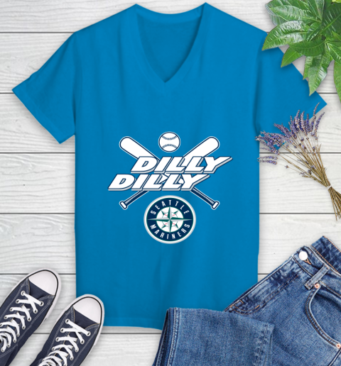 MLB Seattle Mariners Dilly Dilly Baseball Sports Women's V-Neck T-Shirt 7