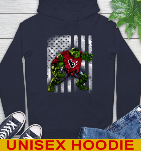 Houston Texans Hulk Marvel Avengers NFL Football American Flag Hoodie 3