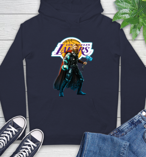 NBA Thor Avengers Endgame Basketball Los Angeles Lakers Hoodie 4