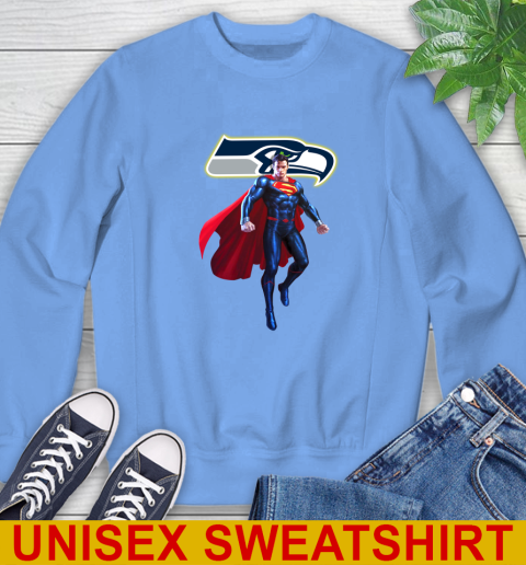 NFL Superman DC Sports Football Seattle Seahawks Sweatshirt Tee