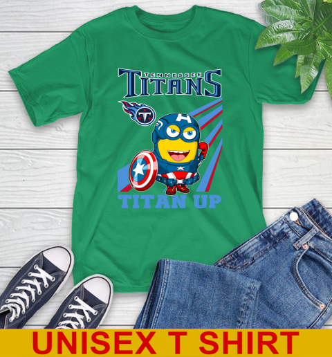 NFL Football Tennessee Titans Captain America Marvel Avengers Minion Titan Up Shirt T-Shirt 7