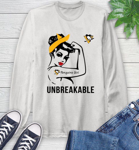 NHL Pittsburgh Penguins Girl Unbreakable Hockey Sports Long Sleeve T-Shirt