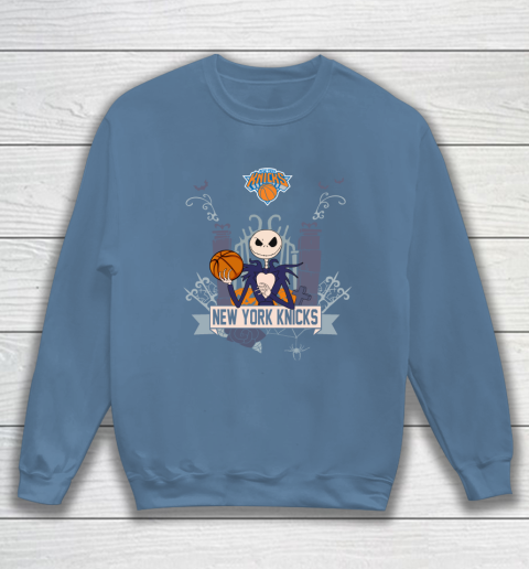 NBA New York Knicks Basketball Jack Skellington Halloween Sweatshirt 6