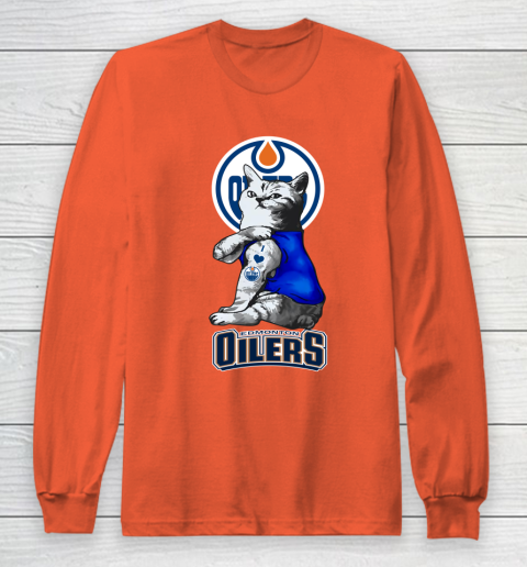 NHL My Cat Loves Edmonton Oilers Hockey Long Sleeve T-Shirt 3