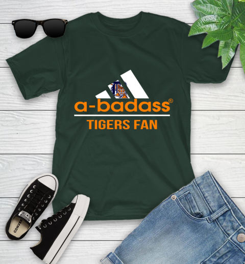 MLB A Badass Detroit Tigers Fan Adidas Baseball Sports Youth T-Shirt 5