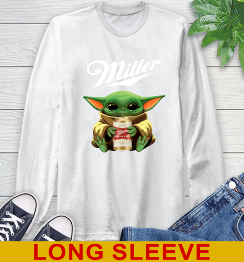Star Wars Baby Yoda Hugs Miller High Life Beer Shirt 58