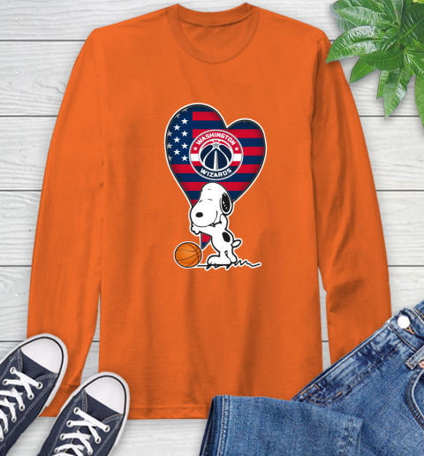 Washington Wizards NBA Basketball The Peanuts Movie Adorable Snoopy Long Sleeve T-Shirt 5