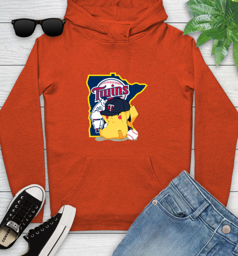 MLB Pikachu Baseball Sports Minnesota Twins Youth Hoodie 5