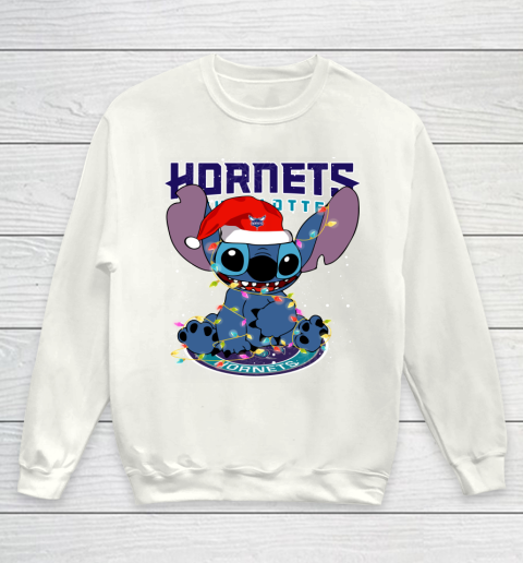 Charlotte Hornets NBA noel stitch Basketball Christmas Youth Sweatshirt