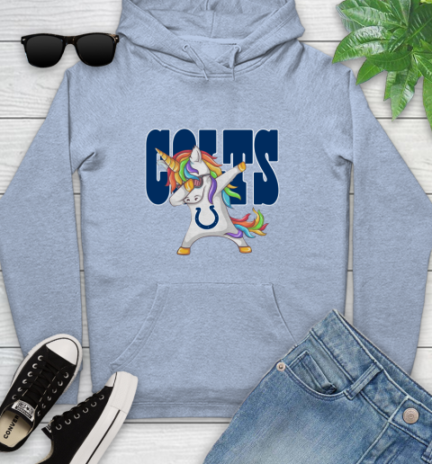 Indianapolis Colts NFL Football Funny Unicorn Dabbing Sports Youth Hoodie 10
