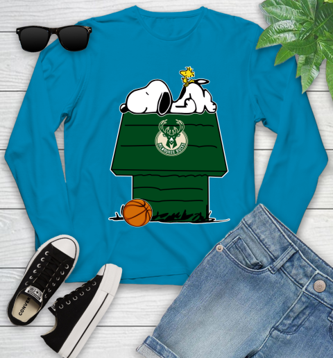 Milwaukee Bucks NBA Basketball Snoopy Woodstock The Peanuts Movie Youth Long Sleeve 7