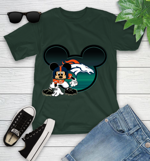 NFL Denver Broncos Mickey Mouse Disney Football T Shirt Youth T-Shirt 5