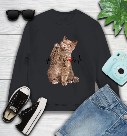 Nurse Shirt Curious Cat Messing With Heart Line Funny T Shirt Sweatshirt