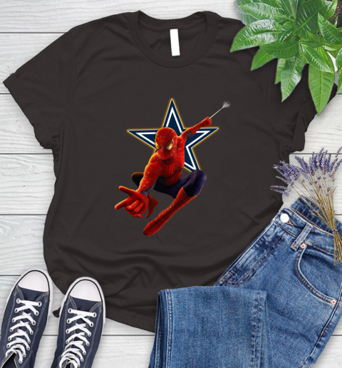 NFL Spider Man Avengers Endgame Football Dallas Cowboys Women's T-Shirt 8