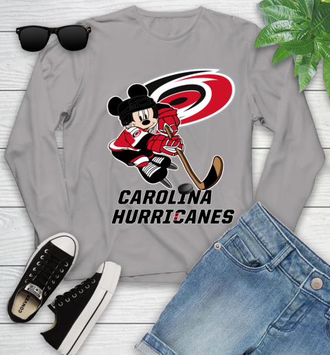 NHL Carolina Hurricanes Mickey Mouse Disney Hockey T Shirt Youth Long Sleeve 5