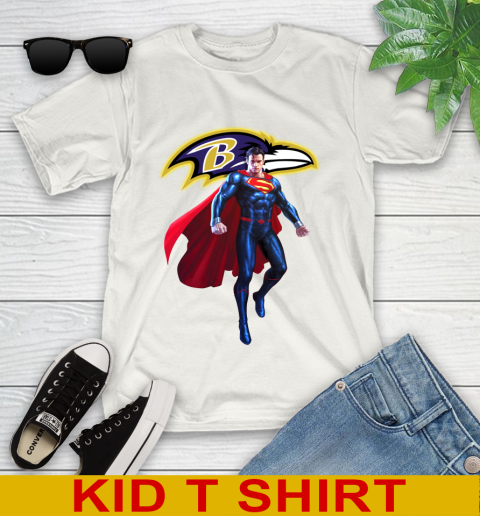 NFL Superman DC Sports Football Baltimore Ravens Youth T-Shirt
