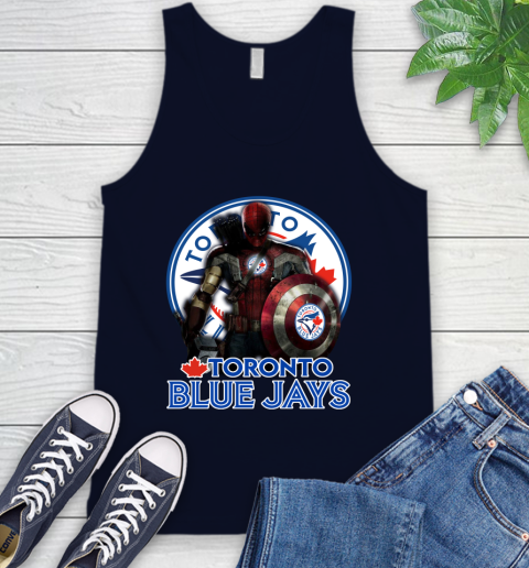 MLB Captain America Thor Spider Man Hawkeye Avengers Endgame Baseball Toronto Blue Jays Tank Top 3
