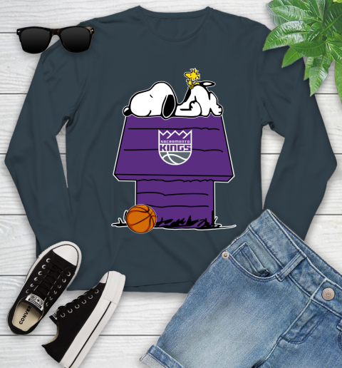 Sacramento Kings NBA Basketball Snoopy Woodstock The Peanuts Movie Youth Long Sleeve 8