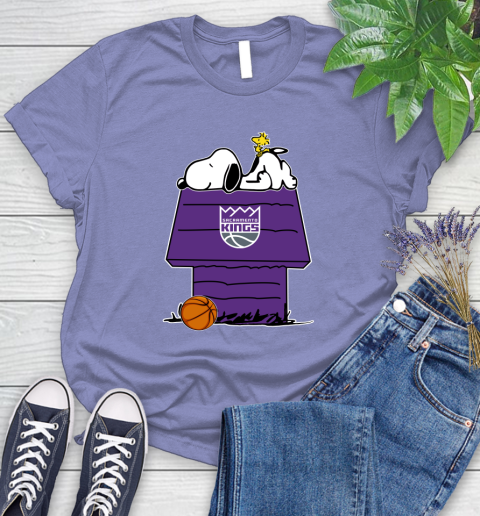 Sacramento Kings NBA Basketball Snoopy Woodstock The Peanuts Movie Women's T-Shirt 11