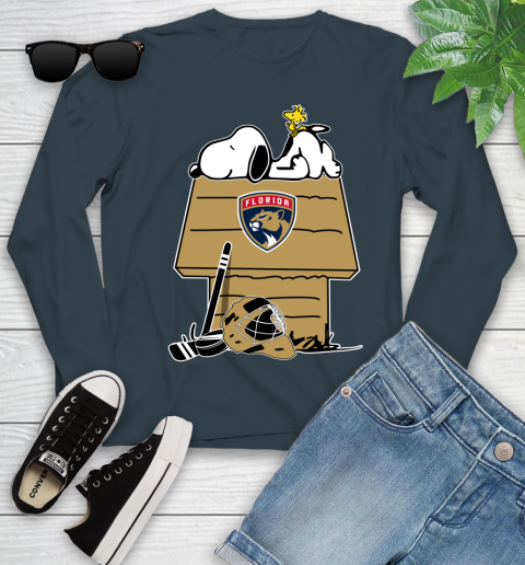 Florida Panthers NHL Hockey Snoopy Woodstock The Peanuts Movie Youth Long Sleeve 8