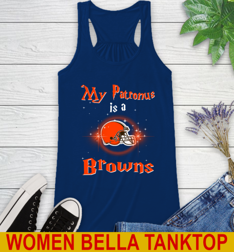 NFL Football Harry Potter My Patronus Is A Cleveland Browns Racerback Tank 7