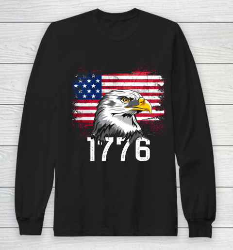 Veteran Shirt 4th of July  1776 Flag and Eagle Long Sleeve T-Shirt