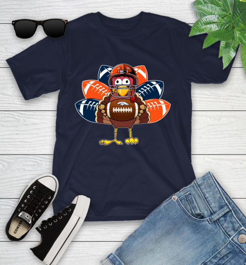 Denver Broncos Turkey Thanksgiving Day Youth T-Shirt 3