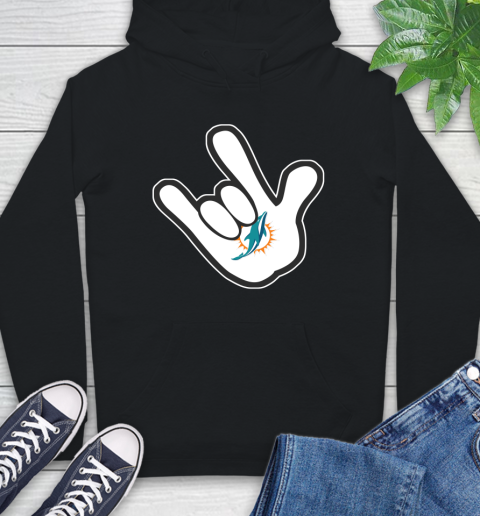 Miami Dolphins NFL Football Mickey Rock Hand Disney Hoodie 2