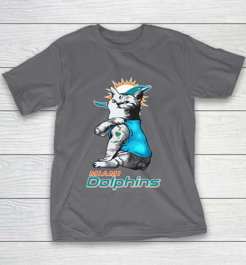 NFL Football My Cat Loves Miami Dolphins Youth T-Shirt 5