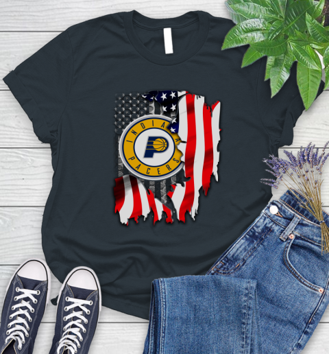 Indiana Pacers NBA Basketball American Flag Women's T-Shirt 9 Indiana Pacers NBA Basketball American Flag Women's T-Shirt - Image 9