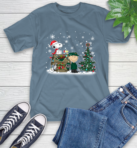 NHL Minnesota Wild Snoopy Charlie Brown Woodstock Christmas Stanley Cup Hockey T-Shirt 8